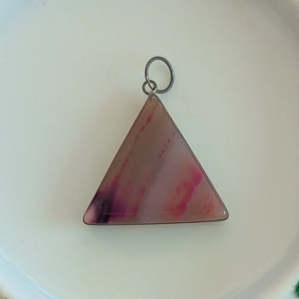 Egyptian Pharaoh Pendant Pyramid Rhodochrosite Stone Necklace Boho Fairy‎ Core